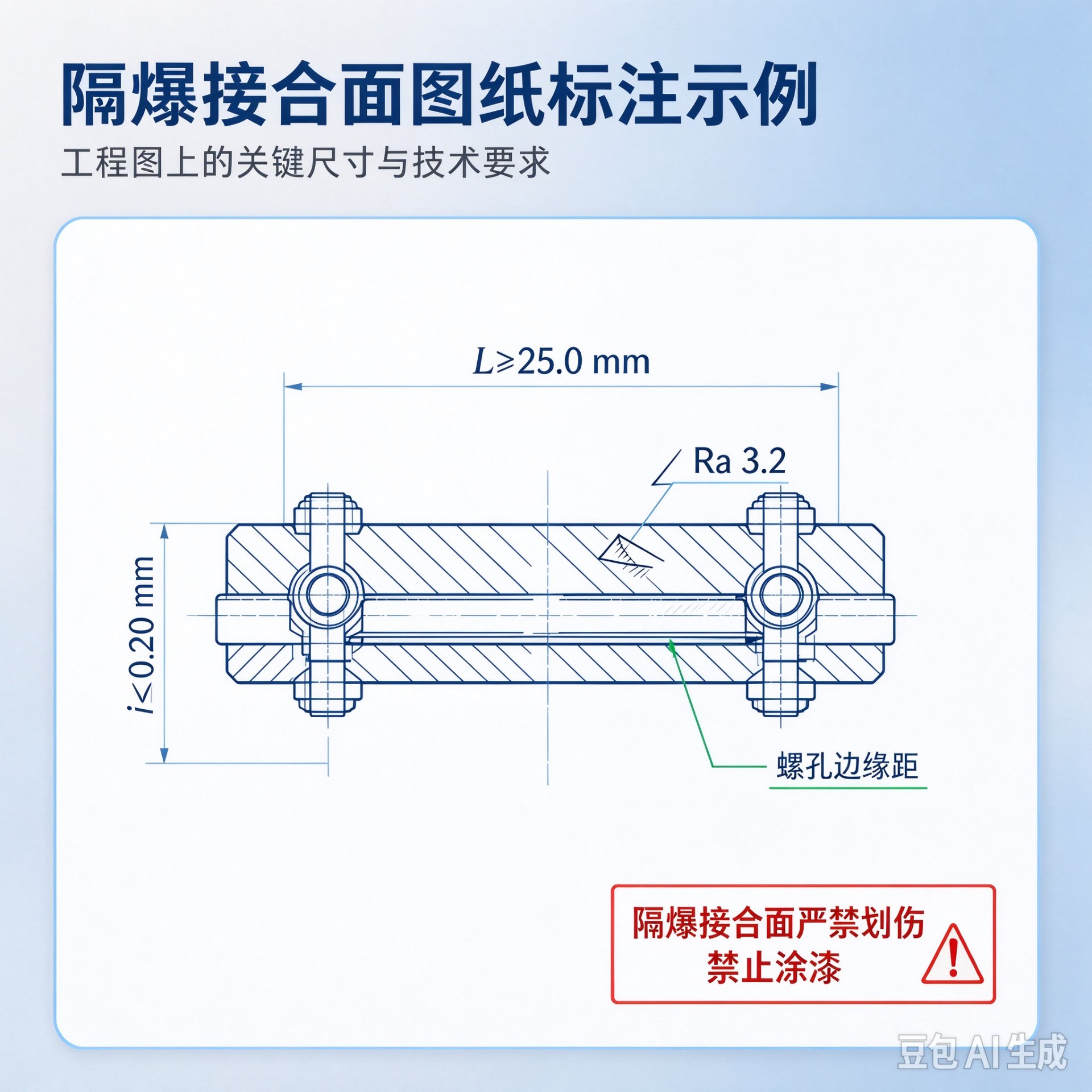 隔爆接合面图纸标注示例