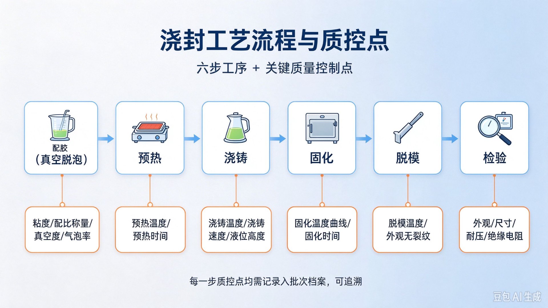 浇封工艺流程与质控点