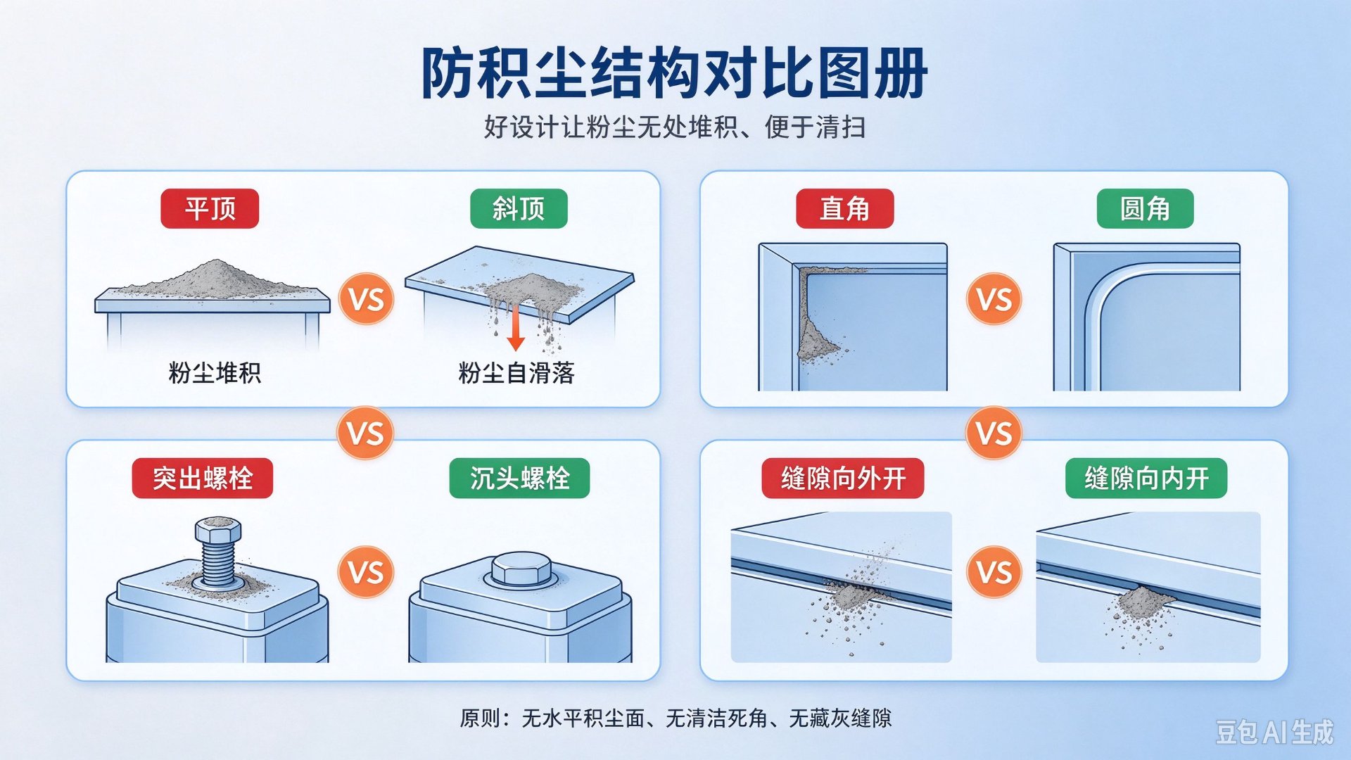 防积尘结构对比图册